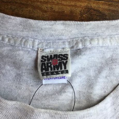 USA製90s 【SWISS ARMY BRAND】 バックプリント Tシャツ XL グレー ヴィンテージ スイスアーミー