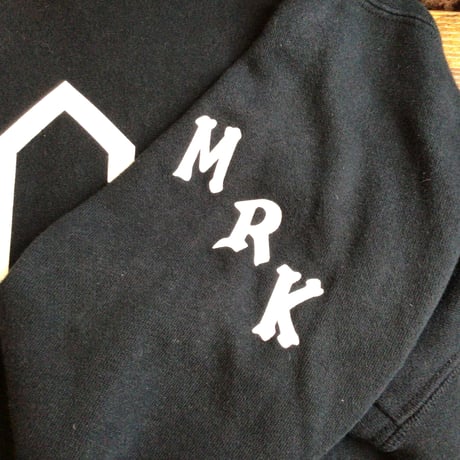 【MARK MCNAIRY FOR Heather Grey Wall】 マークマクネイリー×HGW プリントスウェットパーカー L ブラック