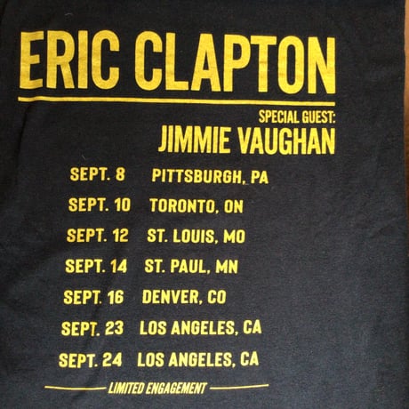 【ERIC CLAPTON】 エリック・クラプトン SLOWHAND ツアープリント バンドTシャツ ブラック Ⅿ相当