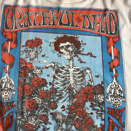 【Grateful Dead】 グレイトフル・デッド スカル＆ローゼズ バンドTシャツ M ホワイト