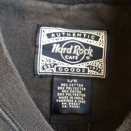 【ハードロックカフェ】 HONOLULU アーチロゴ スウェット トレーナー チャコールブラック Hard Rock CAFE ホノルル 刺繍 L