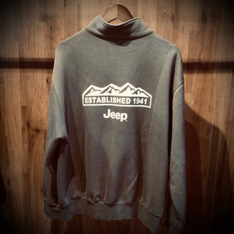 【Jeep】 ジープ ハーフジップ スウェット トレーナー バックプリント グレー XL