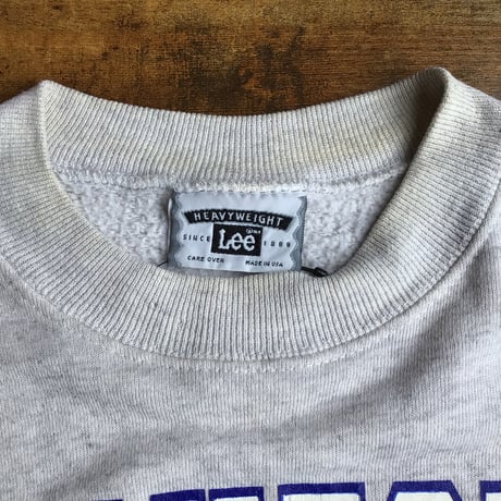 USA製 【Lee】 ヘビーウェイト カレッジプリント スウェット トレーナー ライトグレー XL リー