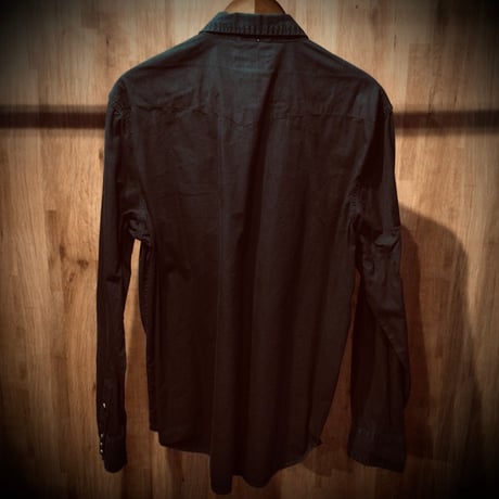 【DENIM & SUPPLY RALPH LAUREN】 デニム＆サプライ ラルフローレン 長袖 ウエスタンシャツ XL ブラック 黒 コットン100% 古着