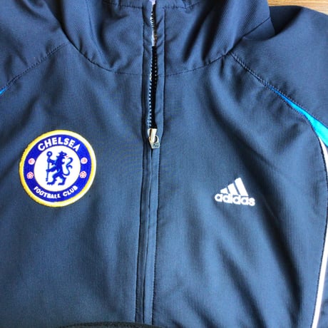 【adidas】アディダス チェルシーFC トラックジャケット L ダークネイビー CHELSEA サッカー トレフォイル ワッペン 古着