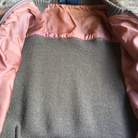 70s 【KENNINGTON】 スエード切替 ニット ブルゾン M ブラウン レザージャケット ケニントン