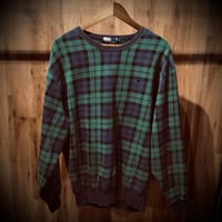 【Polo by Ralph Lauren】 チェック柄 スウェット M ネイビー グリーン ポロ ラルフローレン