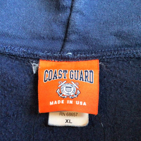 USA製 【U.S. COAST GUARD】 フルジップパーカー ネイビー XL 米沿岸警備隊 バックプリント The Cotton Exchange