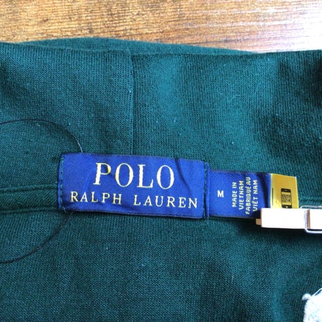 【POLO RALPH LAUREN】ポニー総柄刺繍 スウェットパーカー M グリーン ポロラルフローレン
