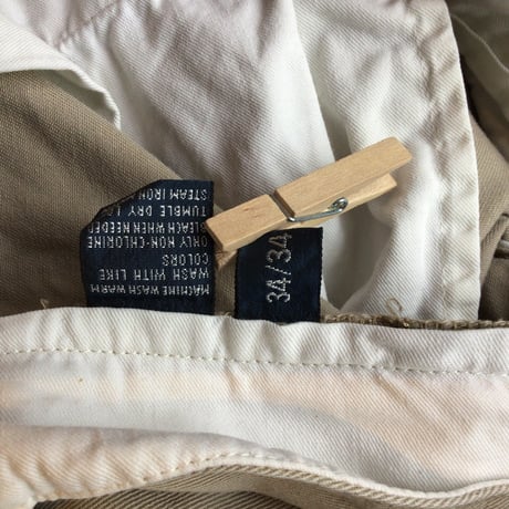 【Polo by Ralph Lauren】 ANDREW PANT 2タック チノパンツ 34/34 ベージュ マカオ製
