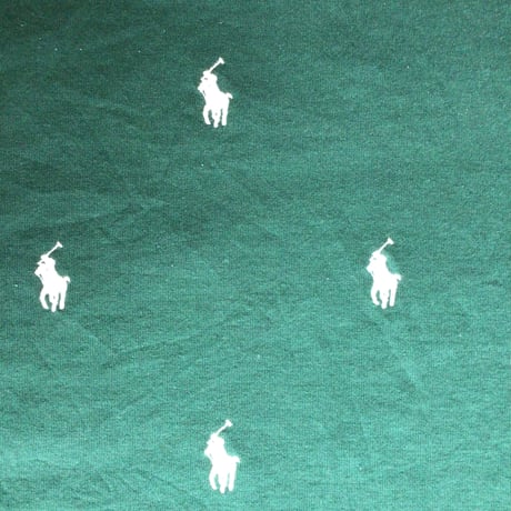 【POLO RALPH LAUREN】ポニー総柄刺繍 スウェットパーカー M グリーン ポロラルフローレン