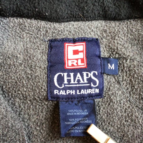 【CHAPS RALPH LAUREN】 ハーフジップ フリース プルオーバー M グレー チャップス ラルフローレン