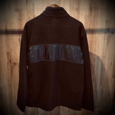 【CHAPS】切替デザイン フルジップ フリースジャケット ブラック M