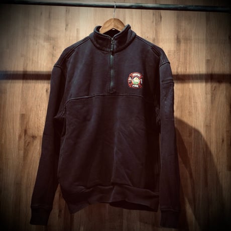 【5.11 TACTICAL】ハーフジップ スウェット L ネイビー MEDFORD FIRE 消防局 バックプリント タクティカル