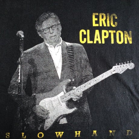 【ERIC CLAPTON】 エリック・クラプトン SLOWHAND ツアープリント バンドTシャツ ブラック Ⅿ相当
