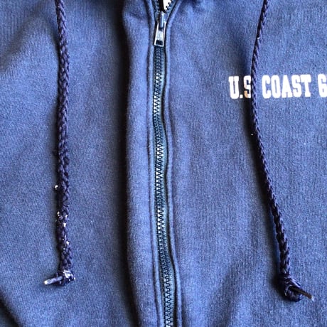 USA製 【U.S. COAST GUARD】 フルジップパーカー ネイビー XL 米沿岸警備隊 バックプリント The Cotton Exchange