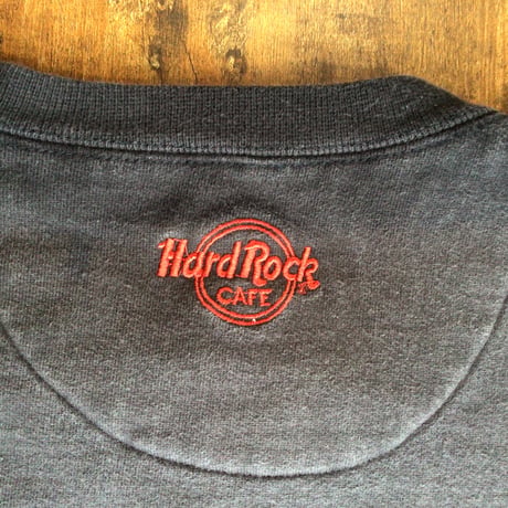【ハードロックカフェ】 HONOLULU アーチロゴ スウェット トレーナー チャコールブラック Hard Rock CAFE ホノルル 刺繍 L