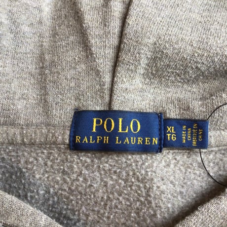 【POLO RALPH LAUREN】 ポロ ラルフローレン ポニー刺繍 ガゼット付き スウェットパーカー XL グレー