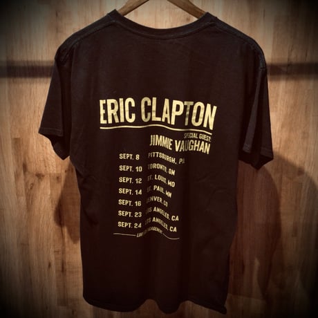 【ERIC CLAPTON】 エリック・クラプトン SLOWHAND ツアープリント バンドTシャツ ブラック Ⅿ相当