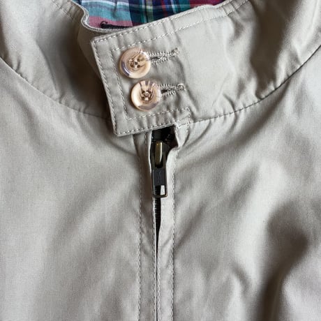 80s 【Eddie Bauer】 エディーバウアー スイングトップ ベージュ 黒タグ 裏地チェック 刺繍入り L相当