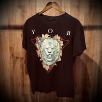 【YOB】 バンドTシャツ ライオン アート グラフィック 半袖 ブラック 黒 M相当