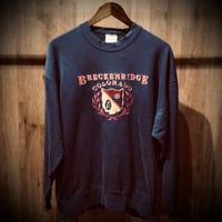 80s 90s USA製 【JERZEES】 スウェット トレーナー ネイビー 刺繍 BRECKENRIDGE COLORADO ジャージーズ  ヴィンテージ XL