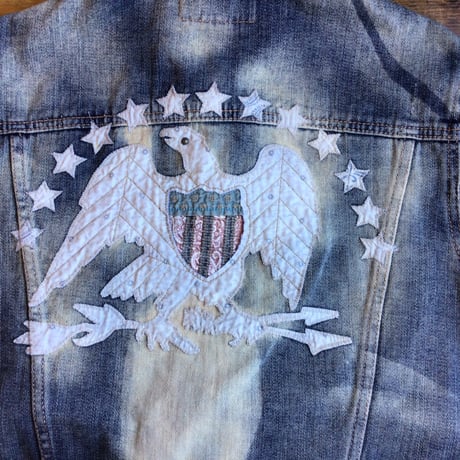 DENIM & SUPPLY RALPH LAUREN デニム＆サプライ ラルフローレン ブリーチ加工 イーグル刺繍 デニムジャケット Gジャン M