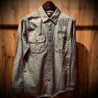 【ハーレーダビッドソン】 長袖 ワークシャツ  スナップボタン 刺繍 ロゴ インディゴブルー ハーレー GENUINE MOTORCLOTHES Sサイズ HARLEY-DAVIDSON
