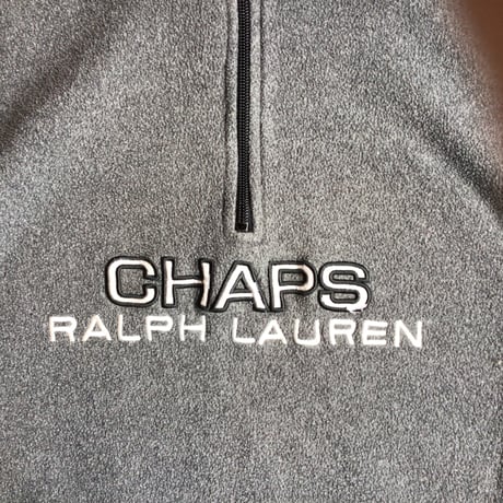 【CHAPS RALPH LAUREN】 ハーフジップ フリース プルオーバー M グレー チャップス ラルフローレン