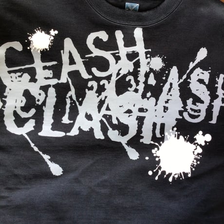 【cosine】CLASH & CLASH ペンキプリント スウェット トレーナー Lサイズ ブラック 黒（中根保社製）