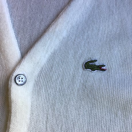 USA製 【IZOD LACOSTE】 アイゾッド ラコステ ニット カーディガン オフホワイト L