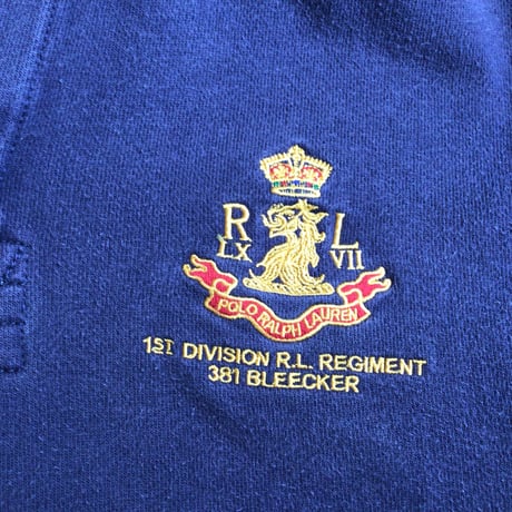 【Polo by Ralph Lauren】エンブレム刺繍 ヘンリーネック スウェットパーカー M ネイビー ポロラルフローレン