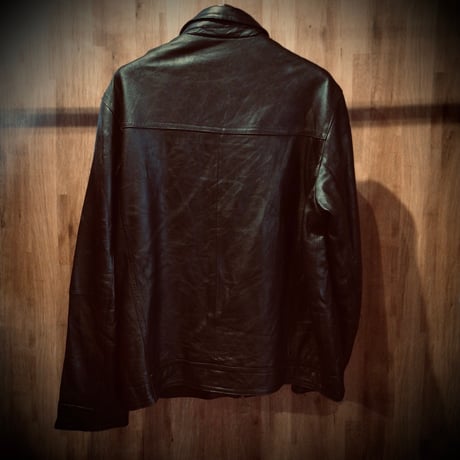 【CHAPS】 チャップス レザージャケット スイングトップ ブラック 2XLT ビッグサイズ 千鳥格子裏地