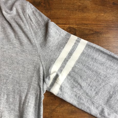 【RUGBY RALPH LAUREN】 ラグビー ラルフローレン 袖ライン ニット カーディガン S グレー コットン アメカジ 古着