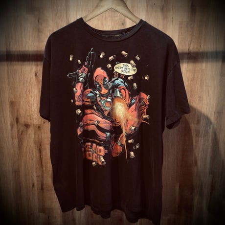 【MARVEL】 デッドプール MAD ENGINE 半袖 Tシャツ アメコミ ブラック マーベル DEADPOOL 2XL