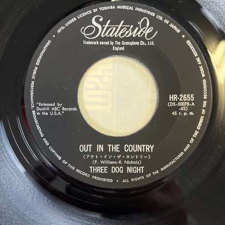 THREE DOG NIGHT / OUT IN THE COUNTRY