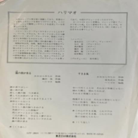 ハリマオ/棘の朝が来る