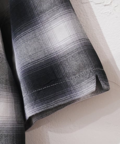 タウンクラフト【TOWNCRAFT】 60S OMBRE LOOP COLLAR S/S SHIRT　ブラック