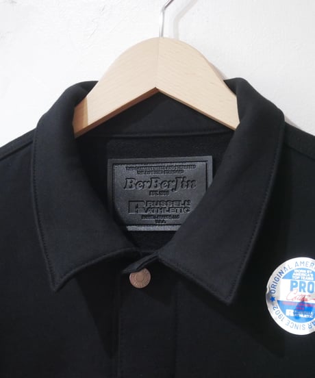 【RUSSELL ATHLETIC×BerBerjin】Pro Cotton Loopback Terry Sweat Trucker Jacket　ブラック