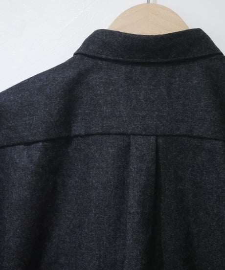 マニュアルアルファベット【manualalphabet】WOOL R/C SHIRTS　チャコール