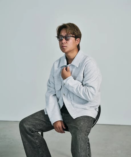 【RUSSELL ATHLETIC×BerBerjin】Pro Cotton Loopback Terry Sweat Trucker Jacket　ブラック