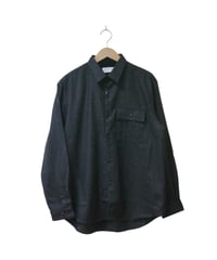 マニュアルアルファベット【manualalphabet】WOOL R/C SHIRTS　チャコール