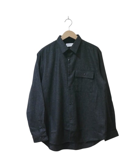 マニュアルアルファベット【manualalphabet】WOOL R/C SHIRTS　チャコール