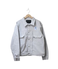 【RUSSELL ATHLETIC×BerBerjin】Pro Cotton Loopback Terry Sweat Trucker Jacket　アッシュグレー