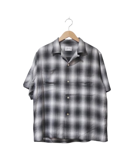 タウンクラフト【TOWNCRAFT】 60S OMBRE LOOP COLLAR S/S SHIRT　グレー