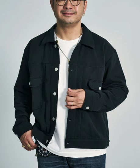 【RUSSELL ATHLETIC×BerBerjin】Pro Cotton Loopback Terry Sweat Trucker Jacket　アッシュグレー