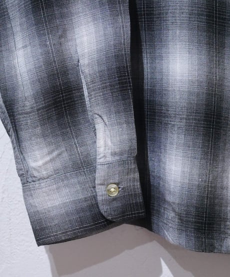 タウンクラフト【TOWNCRAFT】 60S OMBRE LOOP COLLAR L/S SHIRT　グレー