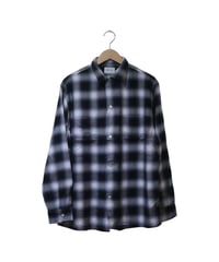 タウンクラフト【TOWNCRAFT】 60S OMBRE LOOP COLLAR L/S SHIRT　ブラック
