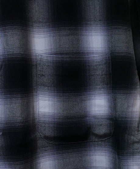 タウンクラフト【TOWNCRAFT】 60S OMBRE LOOP COLLAR L/S SHIRT　ブラック