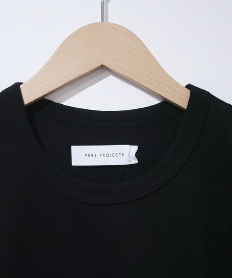 パースプロジェクト【PERS PROJECTS】ALEX L/S TEE “solid”　ブラック
